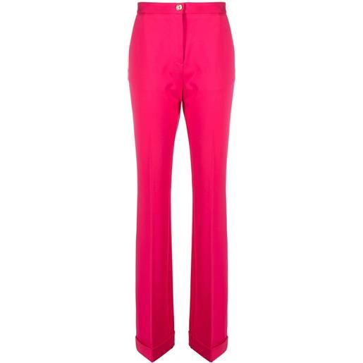 PINKO pantaloni a vita alta con pieghe - rosa