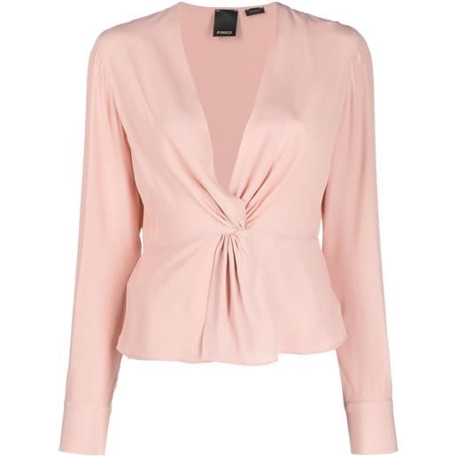 PINKO top con scollo a v - rosa