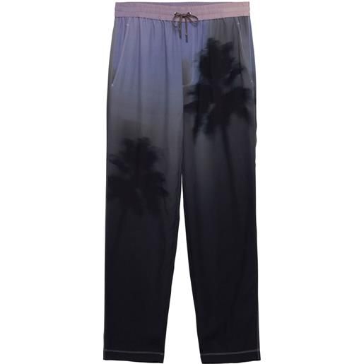 Simkhai pantaloni allister con stampa palm tree - nero