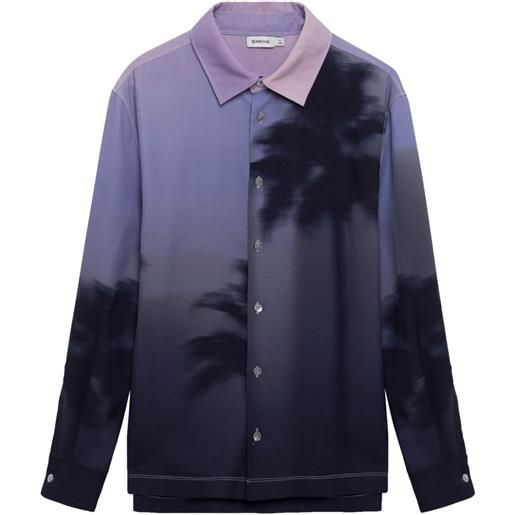 Simkhai camicia finn con stampa palm tree - nero