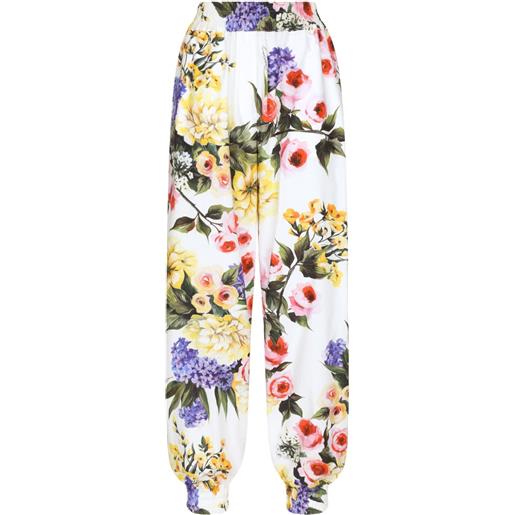 Dolce & Gabbana pantaloni sportivi a fiori - bianco