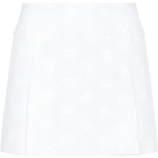 Dolce & Gabbana minigonna con logo dg jacquard - bianco
