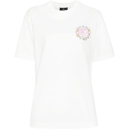 ETRO t-shirt con ricamo pegaso - bianco