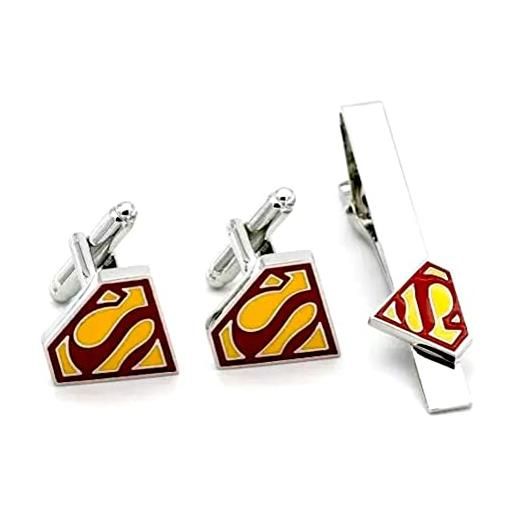 Goodygold superman superhero pin bar cravatta clip gemelli da uomo accessori costume puntelli