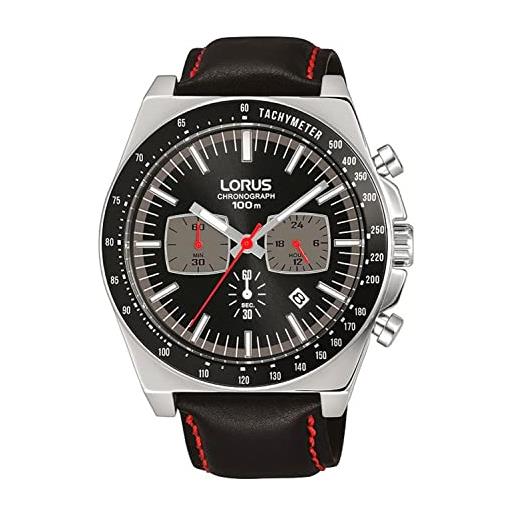 Lorus sport rt359gx9 orologio da uomo al quarzo, nero, cinghia