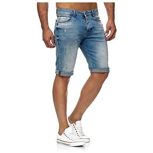 Redbridge pantaloncini a jeans da uomo bermuda estivi casual denim cotone blu w31