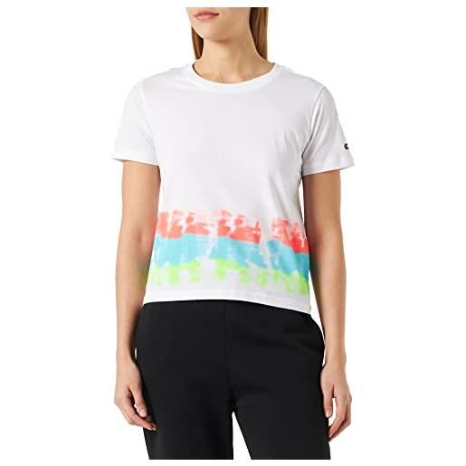Champion legacy color ground croptop s/s t-shirt, bianco, l donna