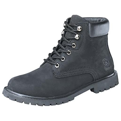 Brandit kenyon leather boots, combat boot uomo, nero, 47 eu