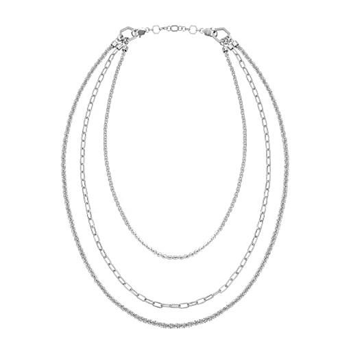 Breil gioiello collezione kaleido, collana da donna in acciaio colore silver misura 52cm - tj3147