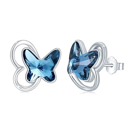 MEDWISE orecchini a forma di farfalla, in argento sterling 925, con farfalla, per ragazze, bambini, figlia e signore, argento sterling