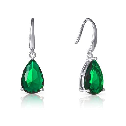 Clever Schmuck Orecchini Lunghi In Argento 925 - 41 Mm, Forma Onda Con Parte Superiore Lucida
