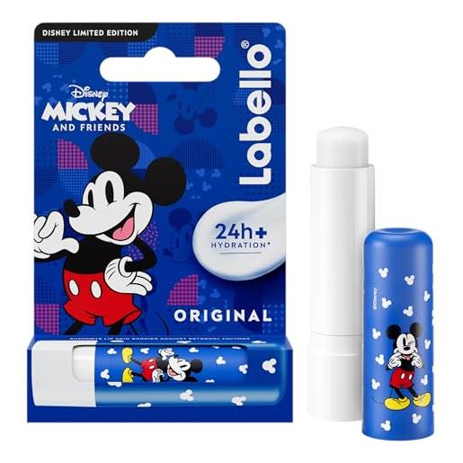 Labello mickey edizione limitata disney (1 x 5,5 ml), rossetto idratante per bambini, balsamo per labbra nutriente idratazione lunga durata