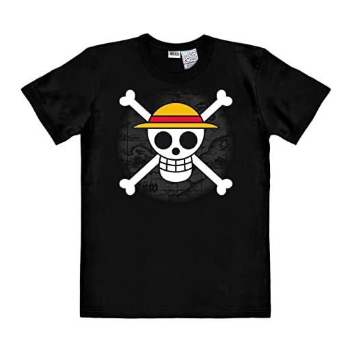 Logoshirt® manga i one piece i pirati i skull logo i maglietta i t-shirt stampate i donna e uomo i nero i design originale su licenza i taglia 5xl