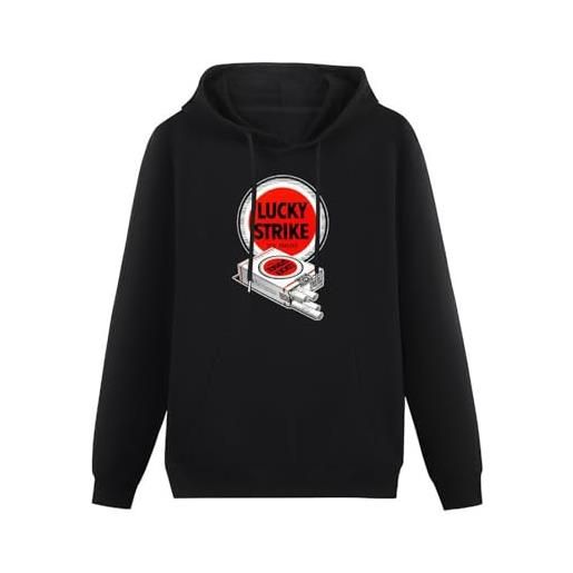 bicca pullover warm hoodies lucky strike its toasted cigarette case hoody black l