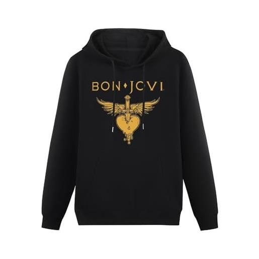 bicca pullover warm hoodies bon x jovi gold hoody unisex black casual black s