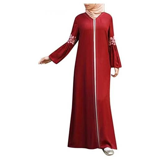 NANSAN kaftano da donna, caftano musulmano, abbigliamento arabo, abito islamico, caftano, in cotone, regalo per donne, azzurro, xxxxl