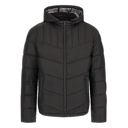 GUESS giubbotto giacca imbottita giubbino piumino uomo con cappuccio m3yl45wfhg2 taglia l colore principale black