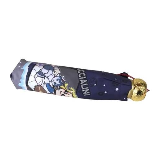 Lucchi braccialini ombrello corto tascabile apertura e chiusura manuale cartoline bc871 (blu)