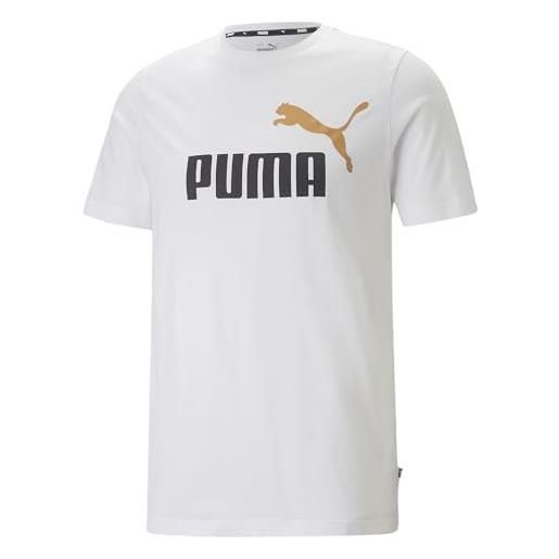 PUMA ess+ 2 col logo tee maglietta, multicolore, m unisex-adulto