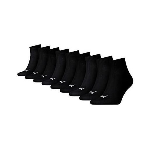 PUMA unisex breve crew calzini calzini da sport con suola 9 mm pacco - nero, 39-42 (uk 6-8)