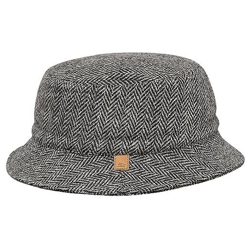 Sterkowski glen cappello da pescatore | harris tweed bucket cappello da uomo e donna | cappello da sole alla moda caldo, nero/grigio, 55
