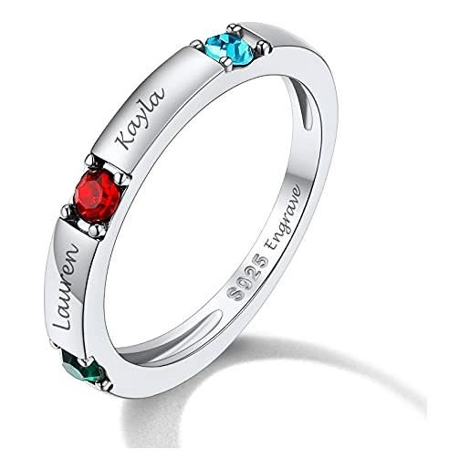 Custom4U anello della mamma con pietre portafortuna gioielli personalizzati per la festa della mamma regali per mamma mamma mamma nan zia