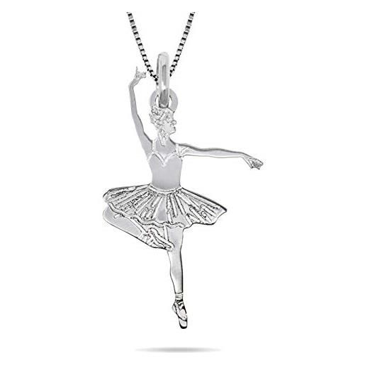 inSCINTILLE collana ballerina danza classica in argento 925 con ciondoli vari soggetti