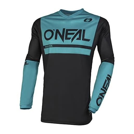 O'NEAL oneal elemento jersey threat air camicia, nero/foglia di tè, s unisex