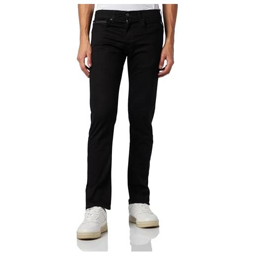 Replay grover straight-fit hyperflex forever jeans scuri da uomo con elasticità, nero (nero 098), 38w / 34l