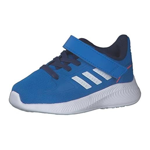 Adidas runfalcon 2.0 i, scarpe da ginnastica basse unisex - bambini, nucleo nero/rosso acido/sky rush, 24 eu