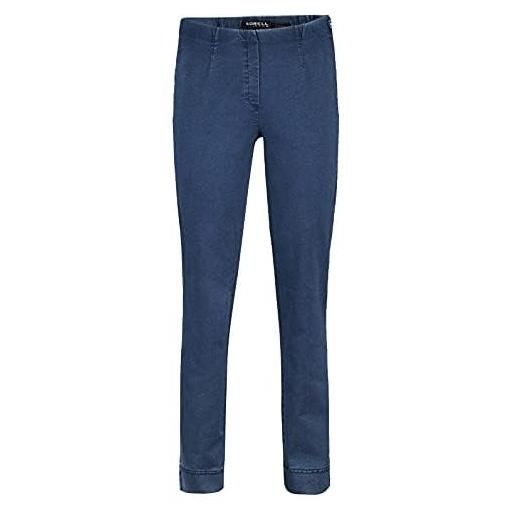 Robell style marie - taglia corta - jeans da donna dritti - jeans da donna a vita alta - pantaloni elasticizzati - coscia comoda - si prega di ordinare due taglie più piccole, blu scuro, 48 corto