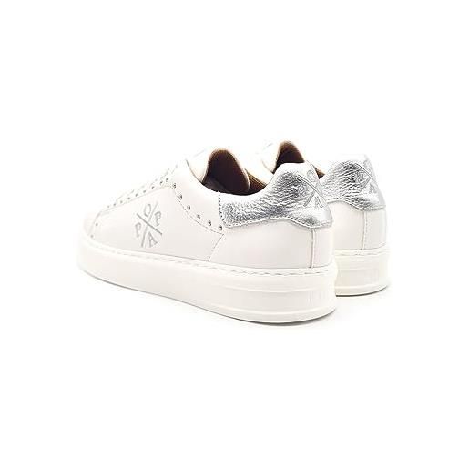 POPA sneaker vicort ornamenti bianco, scarpe da ginnastica donna, 36 eu