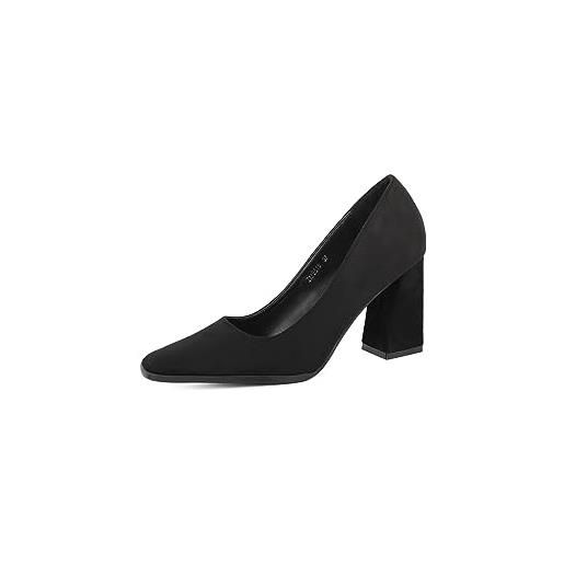 QUEEN HELENA scarpe eleganti con tacco chiuse décolleté donna zm9518 (nero, numeric_40)