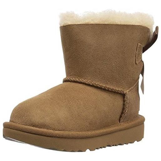 UGG mini bailey bow ii, stivali classici unisex - bambini e ragazzi, marrone chestnut, 25 eu