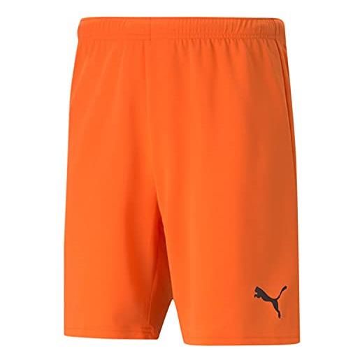 PUMA teamrise - pantaloncini da calcio, da uomo, colore arancione, nero, taglia s