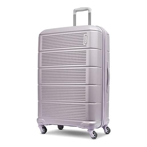American Tourister stratum xlt 2.0 - valigia rigida espandibile con ruote girevoli, viola foschia, 28-inch checked-large, stratum xlt 2.0 - valigia rigida espandibile con ruote girevoli