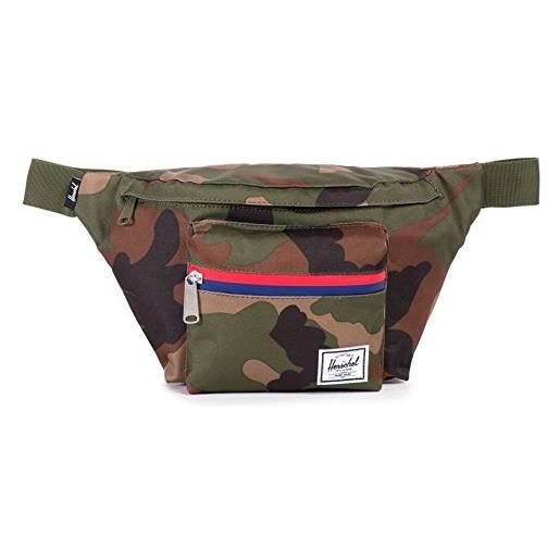 Herschel seventeen sport, marsupio unisex, woodland camo/multi zipper, 45 72 cm