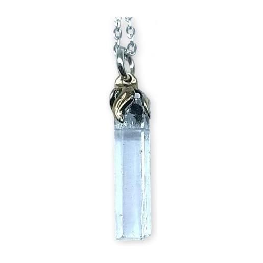 TENET crigema - ciondolo pendente collana minerali pietre dure semipreziose gioielli artigianali handmade (acquamarina cristallo naturale)