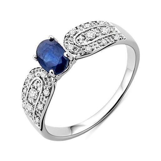 MIORE united one - sa9020ro, anello in oo bianco (9 carati) con diamond/sapphire 0.58 carati, bianco, 14 5/8