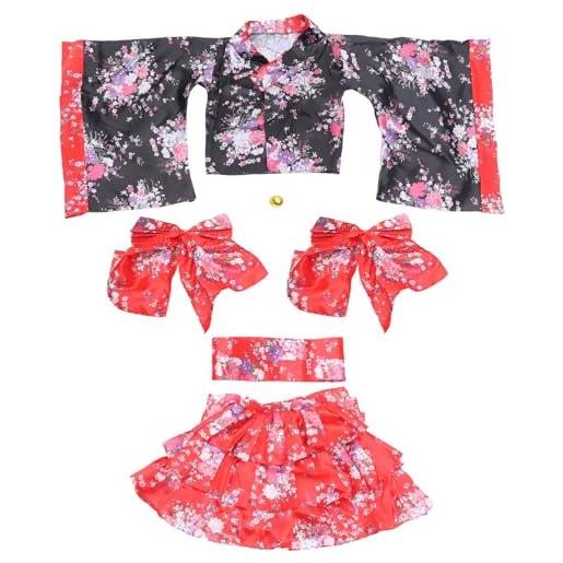 SOIMISS accessori steampunk costume kimono corto adulto tradizionale giapponese poliestere yukata modello scollo av kimono partito vestito per le donne del partito regalo delle ragazze m