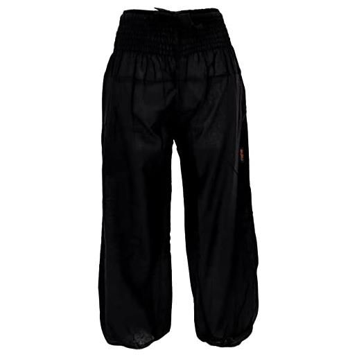 GURU SHOP pantaloni aladin a vita larga, da donna, in cotone, a pluder e aladin, abbigliamento alternativo, nero , 42