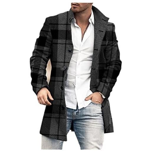 FGAITH cappotto uomo media lunghezza semplice classico versatile uomo cappotto moda inverno nuovo urbano moderno uomo casual cappotto dy-01 m