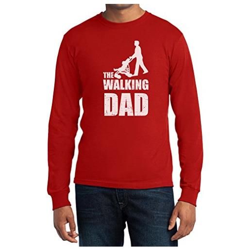 Shirtgeil papà the walking dad - regalo per fan serie tv maglia uomo manica lunga large rosso