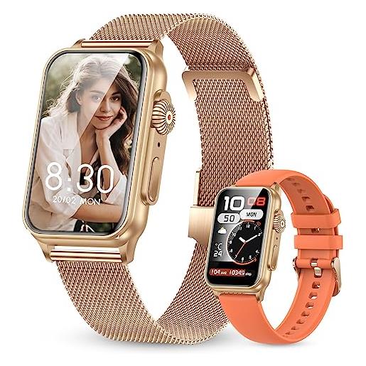 YEDASAH smartwatch donna con effettua/risposta chiamate, 123 modalità sportive, 24h cardiofrequenzimetro, ip68 orologi sportivo, notifiche messaggi, smart watch contapassi android ios