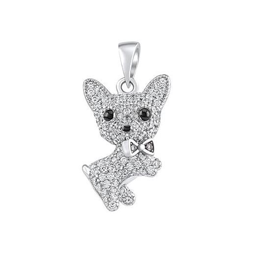 SILVEGO ciondolo silver pendant ben the dog with clear brilliance zirconia mw13765p ssl3861 marca, estándar, metallo, nessuna pietra preziosa