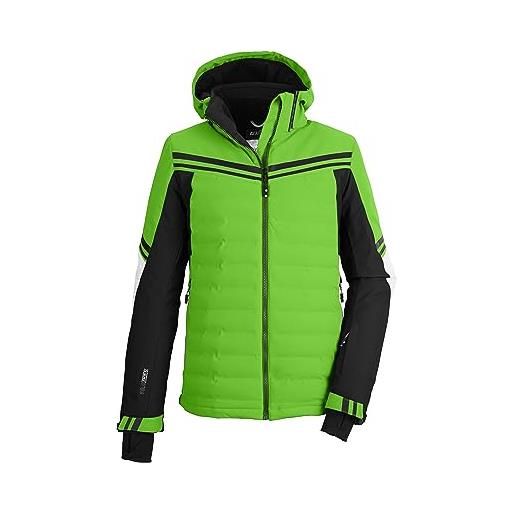 Killtec ksw 73 mn giacca da sci con cappuccio rimovibile e paraneve, verde, m uomo