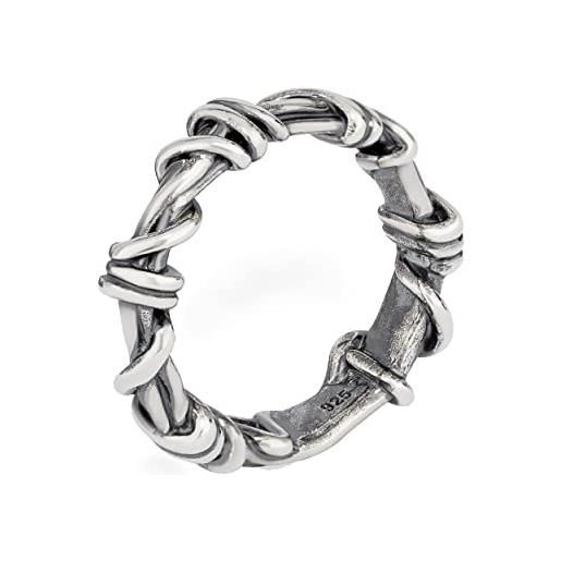 NKlaus anello da uomo in argento 925 a fascia 58mm anello celtico intrecciato vintage largo 5,4mm 14238