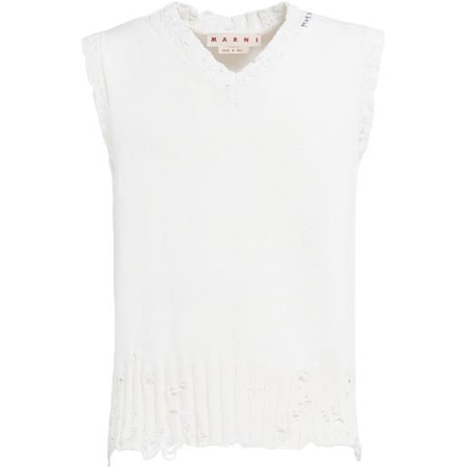 Marni gilet con effetto vissuto - bianco