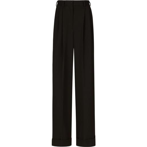 Dolce & Gabbana pantaloni a gamba ampia con pieghe - nero