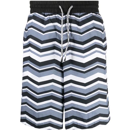Emporio Armani pantaloni sportivi con stampa a zig zag - multicolore